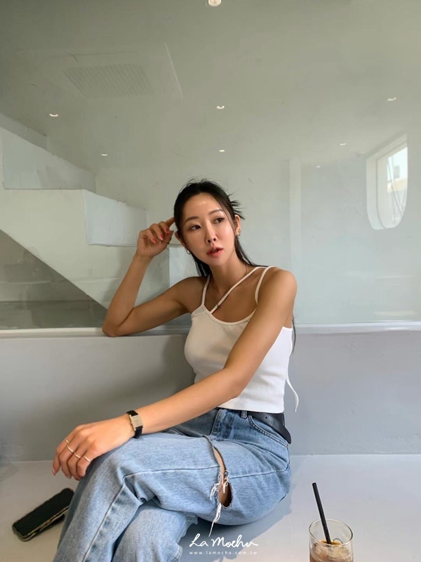 肩帶繞頸穿繩後綁帶背心